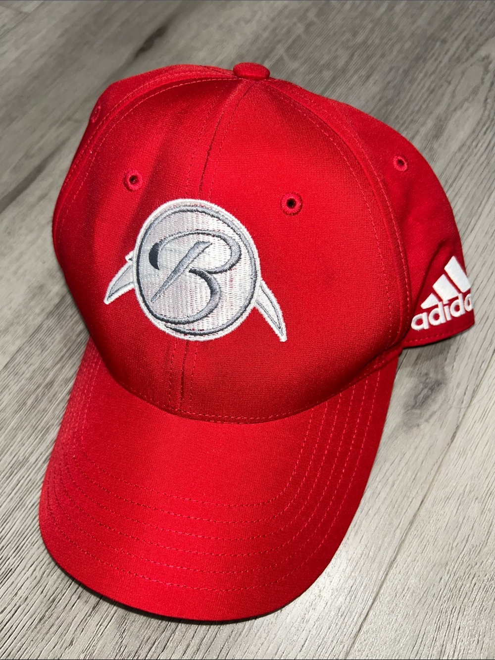 adidas Unisex Red Cap with White Embroidered 'B' Emblem Logo Baseball hat